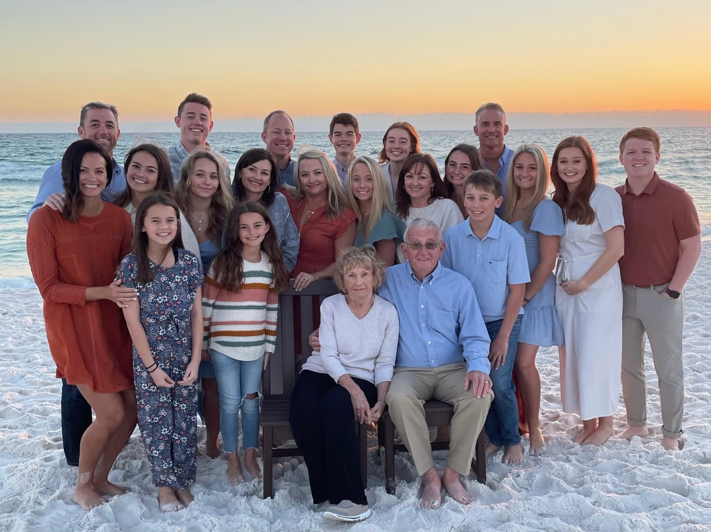 A growing family at the beach