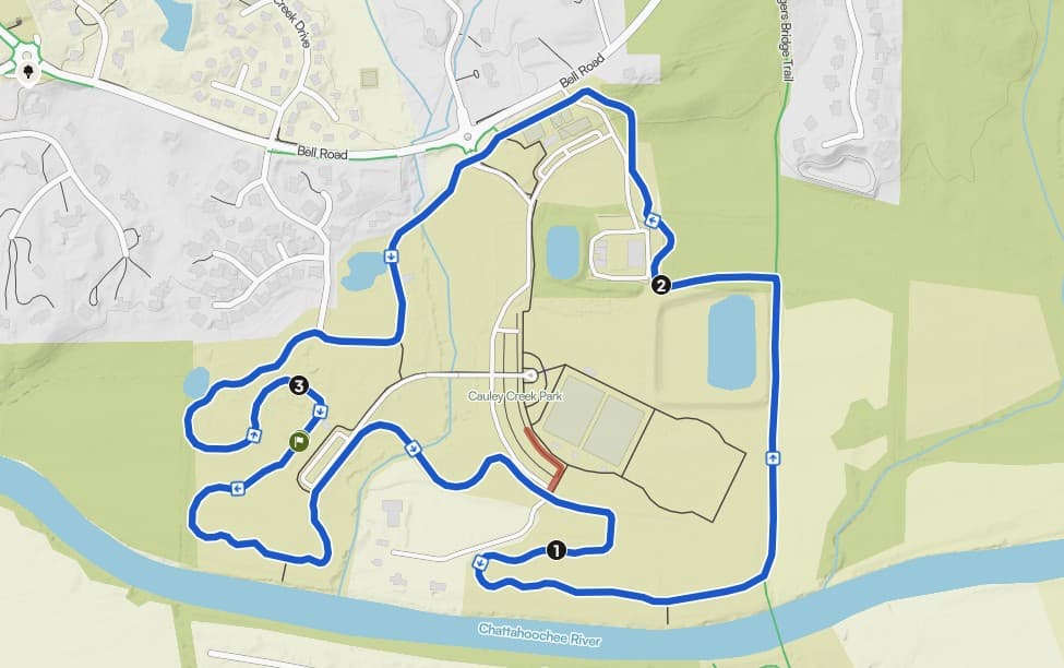 Trail map of Cauley Creek Park